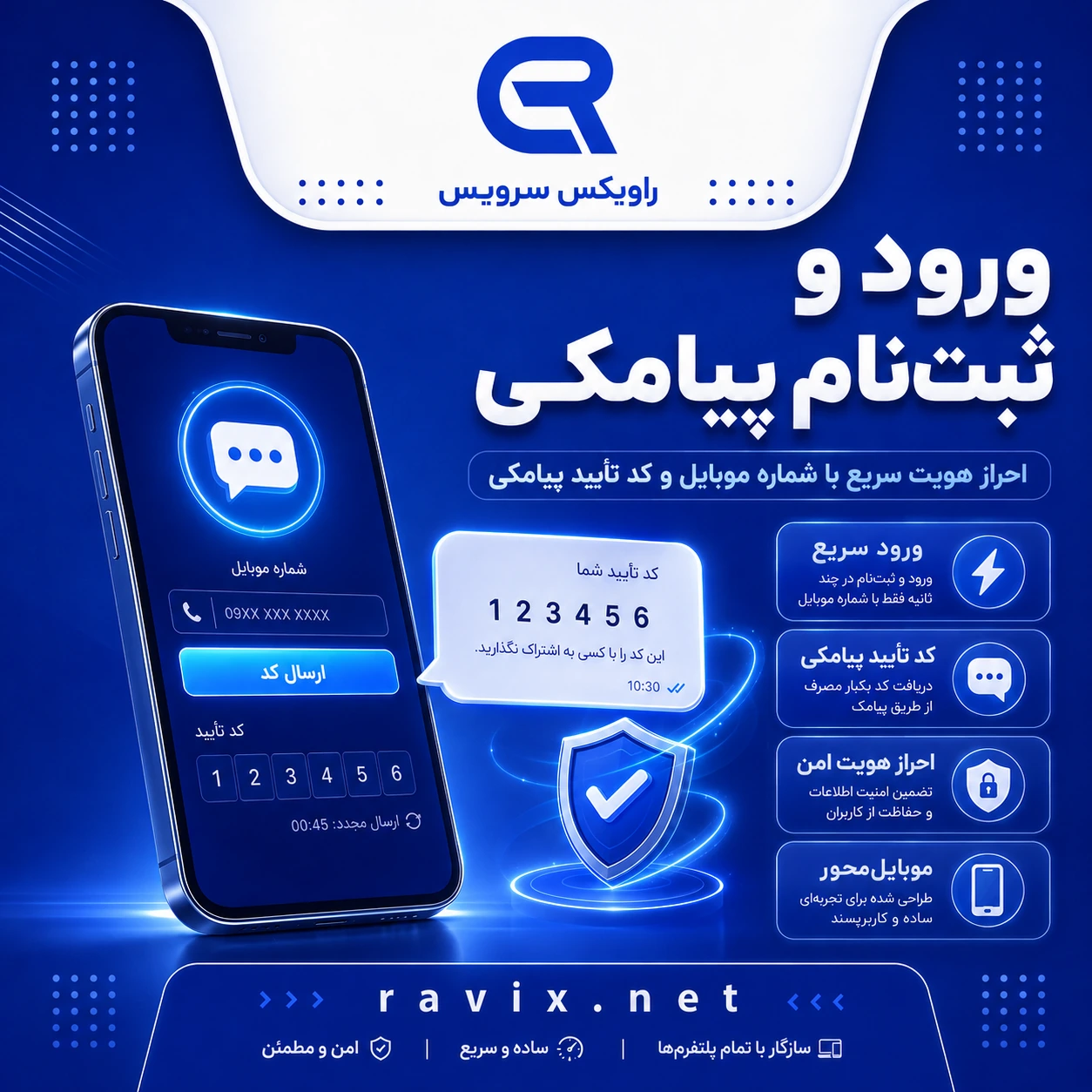 راه‌اندازی ورود و ثبت‌نام پیامکی